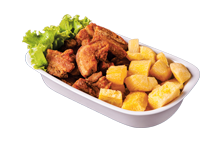 Torresmo com mandioca